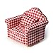 Cutemini Dollhouse Couch with Pillow 1 12 Scale Miniature Sofa Arm Chair Living Room Furniture Wooden Fabric Frame Single Reading Chair Artificial House Room Scene Decoration Plaid - Image 2