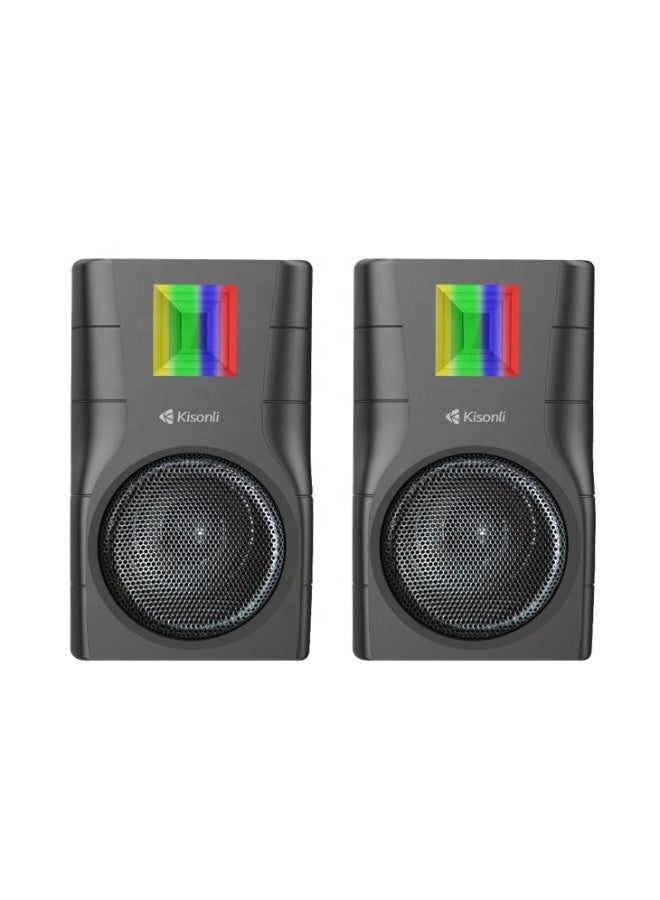 Kisonli X33 RGB Lighting Mini Speaker Box for Mobile Phone Computer Desktop Pc Accessories USB Powered Wired 2.0 Gaming Speakers - Image 4