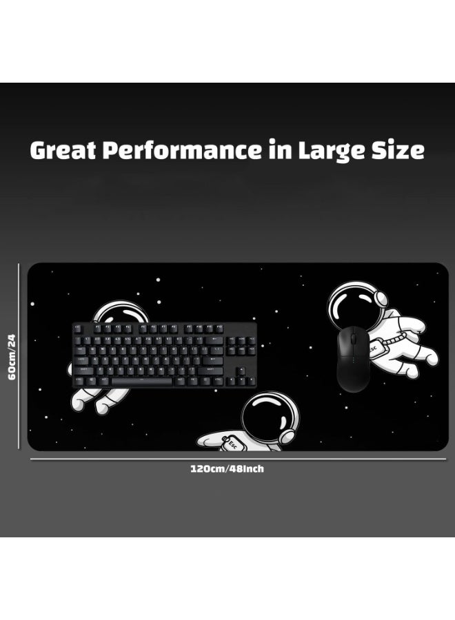 Miya Extended Large Gaming Mouse Pad 120 X 60 cm XXXL Full Desk Space style & Mousepad Non-Slip Rubber Base Big Keyboard Mat with Stitched Edges water resist for Gaming from Yasa ( Space Black )  - Image 2