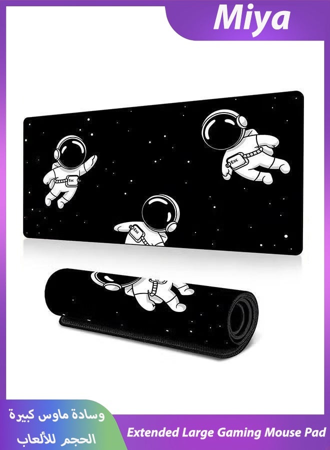 Miya Extended Large Gaming Mouse Pad 120 X 60 cm XXXL Full Desk Space style & Mousepad Non-Slip Rubber Base Big Keyboard Mat with Stitched Edges water resist for Gaming ( Space Black ) - Image 1