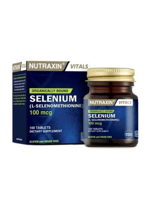 NUTRAXIN VITALS Selenium 100 mcg, Daily Nutritional Support, Antioxidant Formula, 100 Tablets
