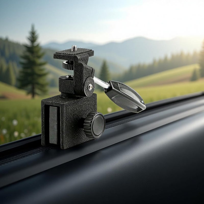 Spotting Scope Car Window Clamp, Metal Mount with Adjustable Pan Head, Handheld Bracket for Photography, Bird Watching, 6.1 X 2.7 X 4.3 in - Image 2
