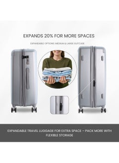 Discovery Discovery Focus ABS Hardside Carry-on Travel Buisness Luggage, Durable Lightweight 4 Double Wheel Trolley Bag, Extra Secure Combination Lock, 20" Suitcase, Small Cabin Trolley - Silver.  - Image 2