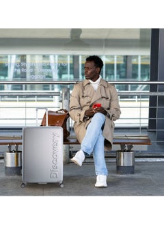 Discovery Discovery Focus ABS Hardside Carry-on Travel Buisness Luggage, Durable Lightweight 4 Double Wheel Trolley Bag, Extra Secure Combination Lock, 20" Suitcase, Small Cabin Trolley - Silver.  - Image 5
