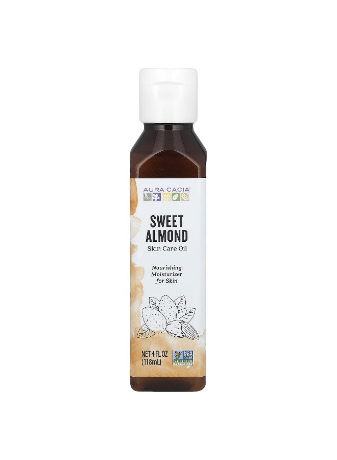Aura Cacia, Skin Care Oil, Sweet Almond, 4 fl oz (118 ml) - Image 1