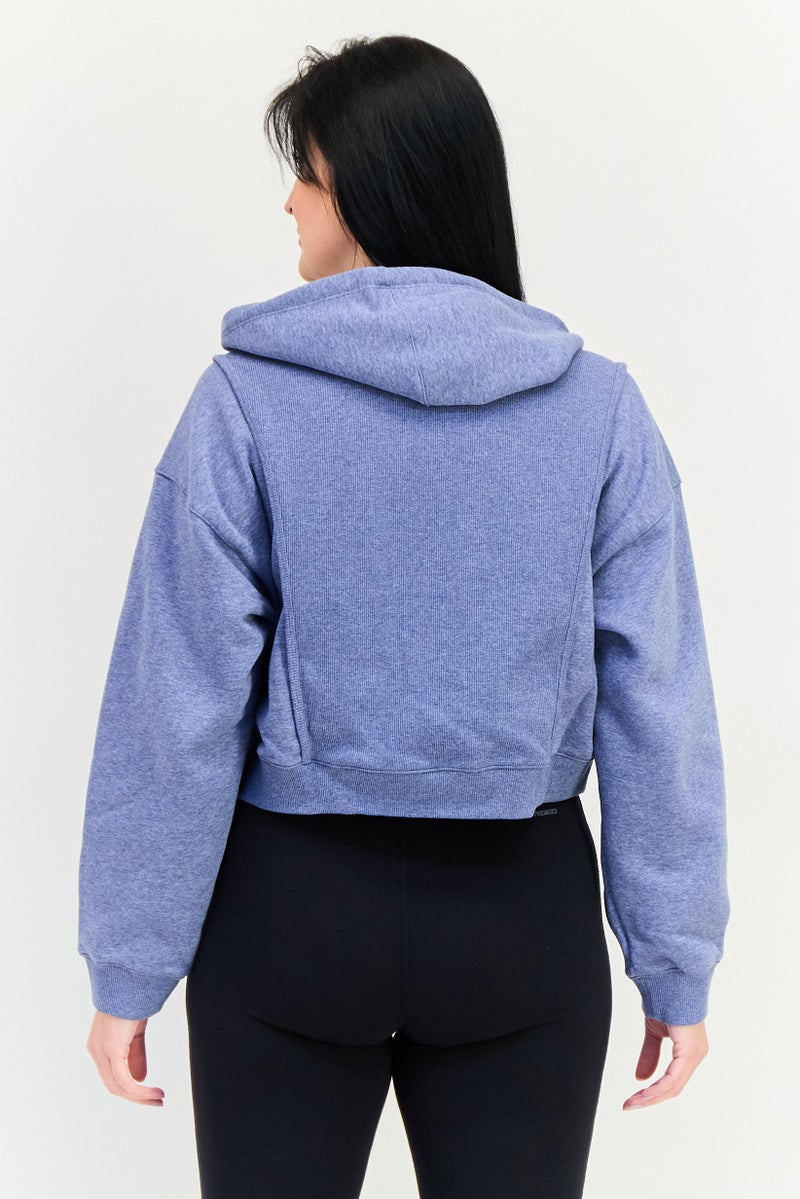 Nike سويت شيرت تدريب طويل الأكمام للنساء بتصميم فضفاض، لافندر - Image 3