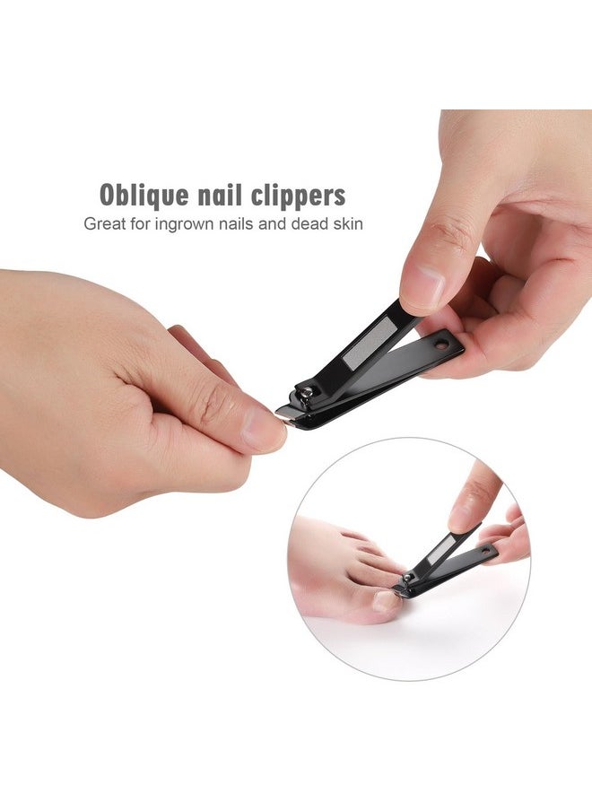 HAWATOUR HAWATOUR Manicure Set Pedicure Kit, Heavy Duty Zinc Alloy Stainless Steel Fingernail Clippers Toenail Clippers Nail File with Tin Case, Premium Manicure Tools for Nail Care, Black  - Image 5