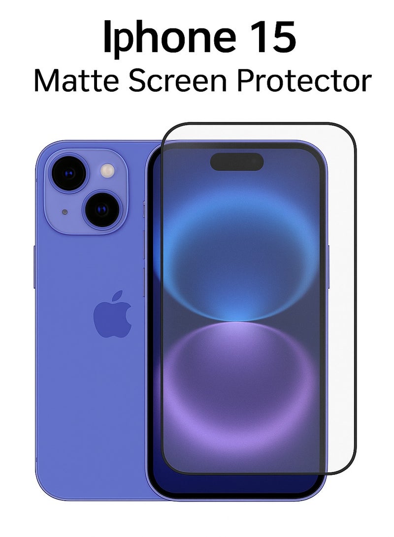 Beyox Matte Screen Protector for iPhone 15 - Tempered Glass, Anti-Glare,Ultra-Thin, Scratch-Resistant - Image 1