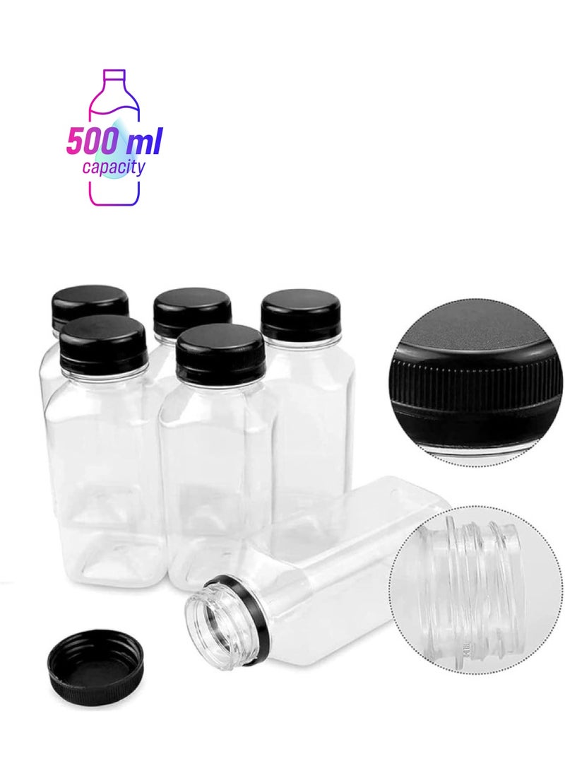 Halapack Halapack  Leak Proof  500 ml Plastic Juice Bottles 10 Pcs Clear Plastic Bottles With Caps Milk Bottle Water Bottles For Kids Empty Bottle Zamzam Water Gym Water Bottle Reusable Plastic Juice Bottle  - Image 1