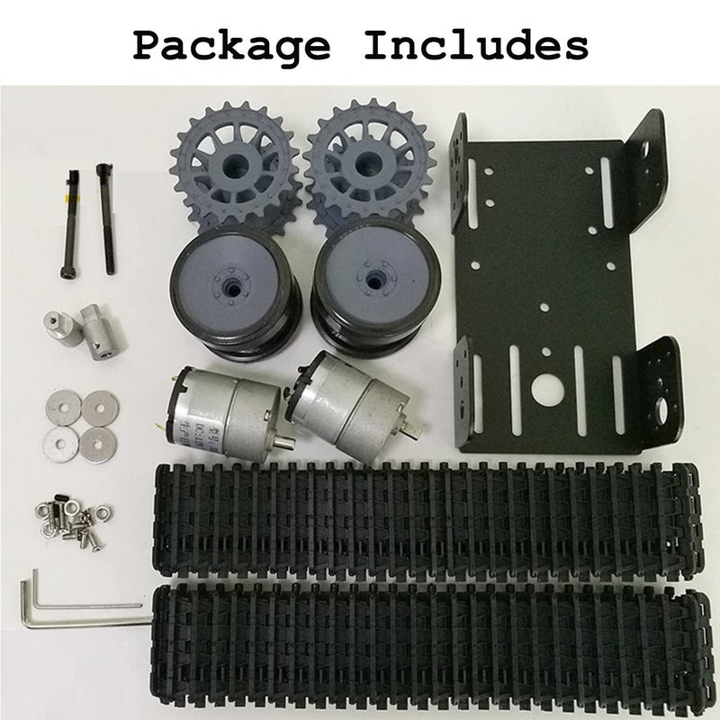 Swaytail Premium Robot Tracked Car Chassis Starter Kits with 2pcs DC Motor, Caterpillar Moving Robotic Tank Platform with 2pcs Tracks for Arduino Raspberry Pie Microbit Python DIY Steam Remote Control RC Toy - Image 5
