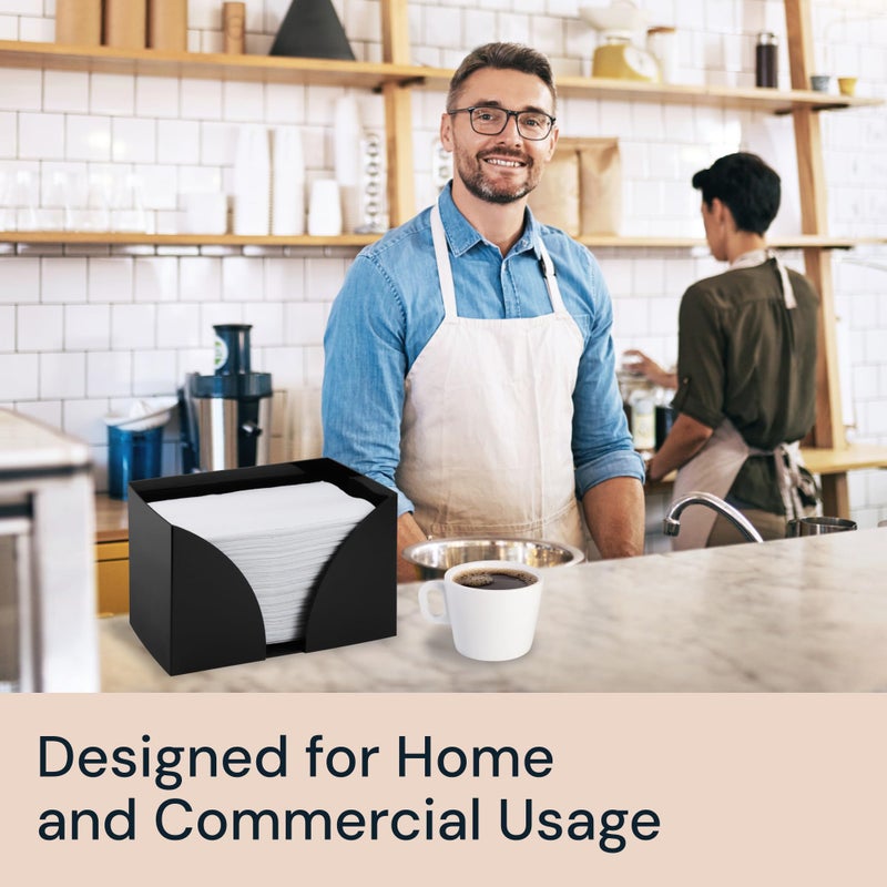 SimplyImagine Countertop Paper Towel Holder Dispenser - Black Acrylic Napkin Holders for Kitchen or Bathroom for Multifold, C Fold, Trifold, Z Fold - Disposable Hand Towel Tray, Commercial or Home Use - Image 4