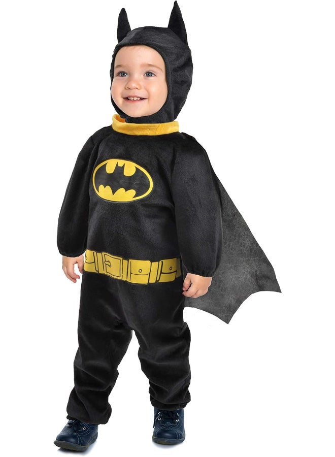 Ciao Batman Baby Costume 6–12 Months – Infant Superhero Outfit with Jumpsuit, Cape & Bonnet | Official DC Comics Baby Cosplay | Halloween & Dress Up Costume for Boys & Girls - Image 1