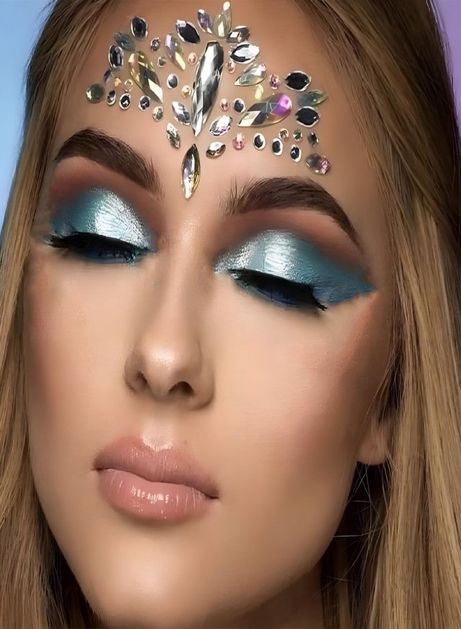 Kesrin Face Gems Rhinestone Face Decoration Jewelry Stickers, Mermaid's Tears Makeup Stickers | Temporary Crystal Face Jewels for Festivals, Parties, and Raves (1-Set) (S-2) - Image 1