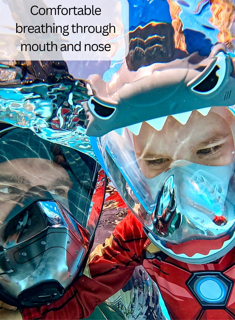 Khroom CO₂ Safe Snorkel Mask for Kids Age 3+ | Full Face Snorkeling Mask with Shark & Unicorn Design | Anti-Leak | Easy Breath | Swimming Gear | Vacation Essentials - Image 4