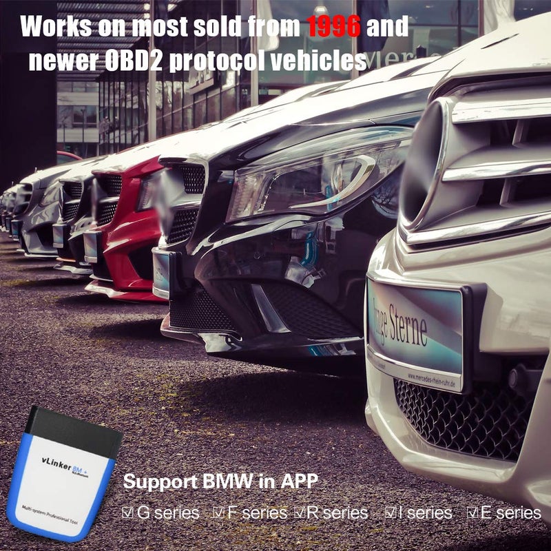 Vgate vLinker BM OBD2 Bluetooth Scanner for BMWMini BimmerCode Car Code Reader for iOS Android and Windows - Image 5