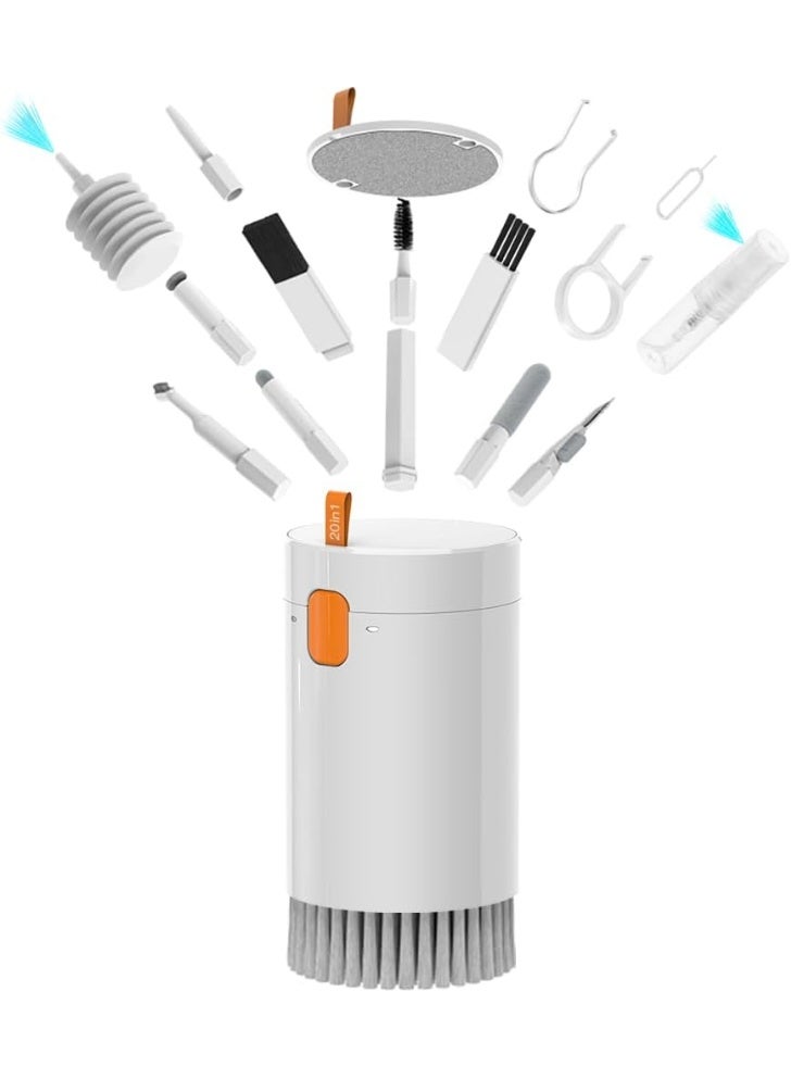 SUKILO 20 in 1 Keyboard Cleaner Kit with Brushes, Keycap Puller, Dust Blower, Cleaning Cloth, Air Nozzle & Storage Box for Laptop, Camera, Screen, iPad, iPhone, Headphones, Earbuds, Electronics - Image 1