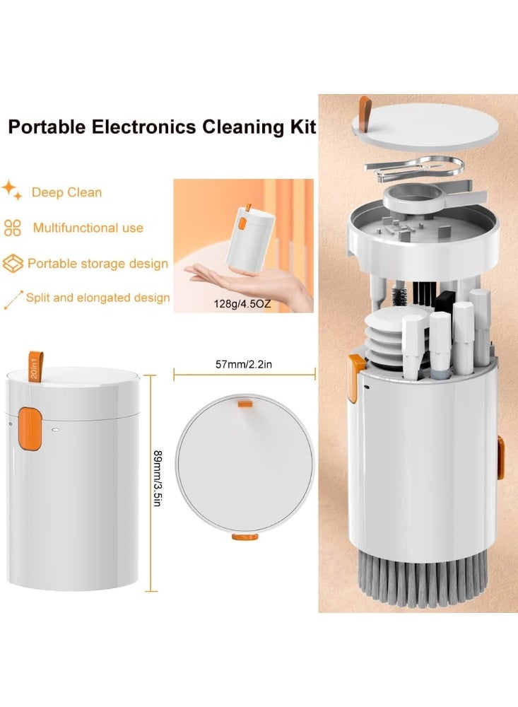SUKILO 20 in 1 Keyboard Cleaner Kit with Brushes, Keycap Puller, Dust Blower, Cleaning Cloth, Air Nozzle & Storage Box for Laptop, Camera, Screen, iPad, iPhone, Headphones, Earbuds, Electronics - Image 2