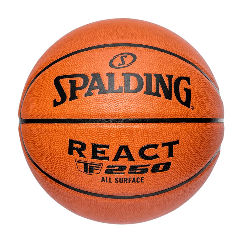 Spalding React TF-250 Faux Leather Indoor/Outdoor Basketball with Butyl Bladder, Orange, Size: 6 (Suitable for Practice/Match/Training) + Free Air Needle - Image 5