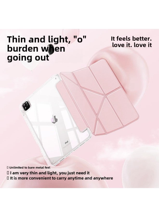 Suitable For IPadAir5 Protective Sleeve 2024 Pro11 Flat 10 Generation 8 Magnetic Attraction 4 Pen Slot Y Fold 3 Anti-bending 9.7-Color:Antique White-Applicable Models:Ipad Pro 12.9inch (2018/2020/2021/2022) - Image 3