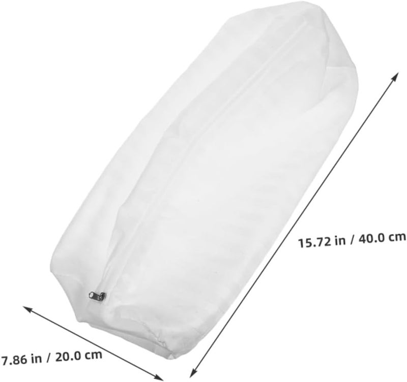 Cylindrical Neck Support Pillowcase Zippered Closure Soft Cotton Cover for Travel Home and Office Round Pillow Slipcover for Waist Support 2-Pack - Image 2