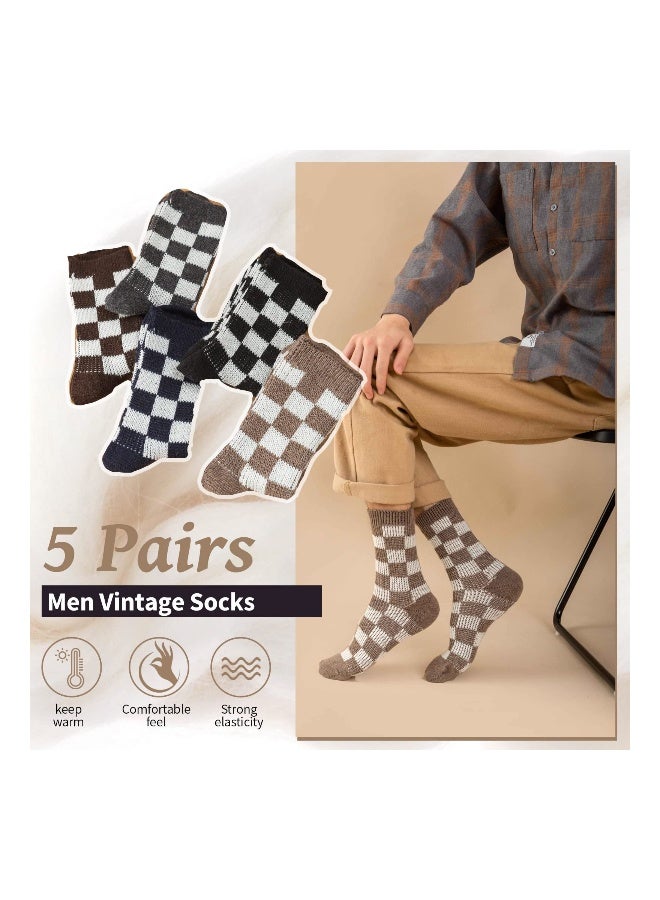 Men's Thermal Socks, 5 Pairs Thick Cotton Thermal Socks Men's Winter Soft Walking Hiking Socks Men's Heavyweight Comfort Boot Socks for Cold Weather UK 5-10 - Image 4