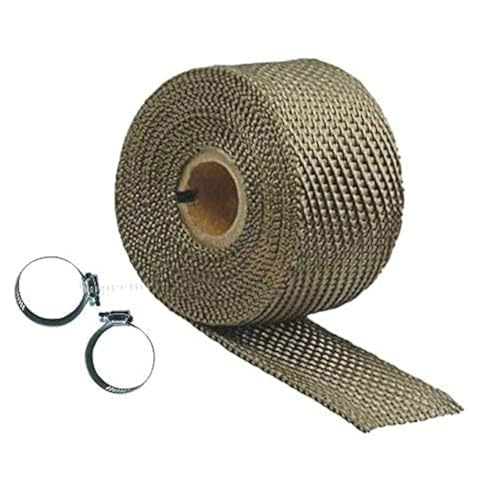 Supremechoice Bike Bullet Slinecer Wrap With Clamp Heat Shield Bike Exhaust Silencer Wrap 3 Meter Golden for Royal Enfield Thunderbird 350 T-1 - Image 1