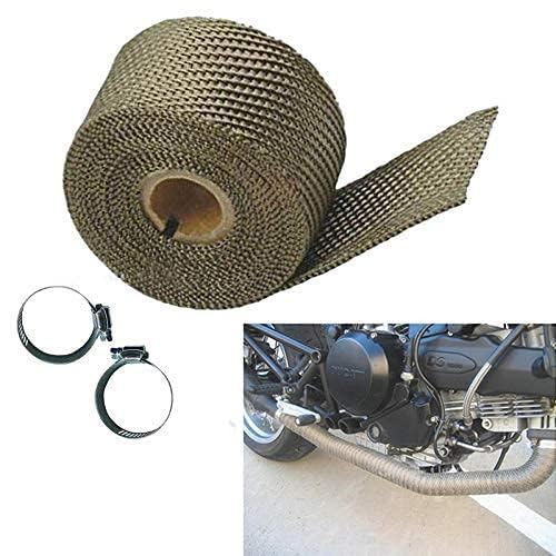 Supremechoice Bike Bullet Slinecer Wrap With Clamp Heat Shield Bike Exhaust Silencer Wrap 3 Meter Golden for Royal Enfield Thunderbird 350 T-1 - Image 3