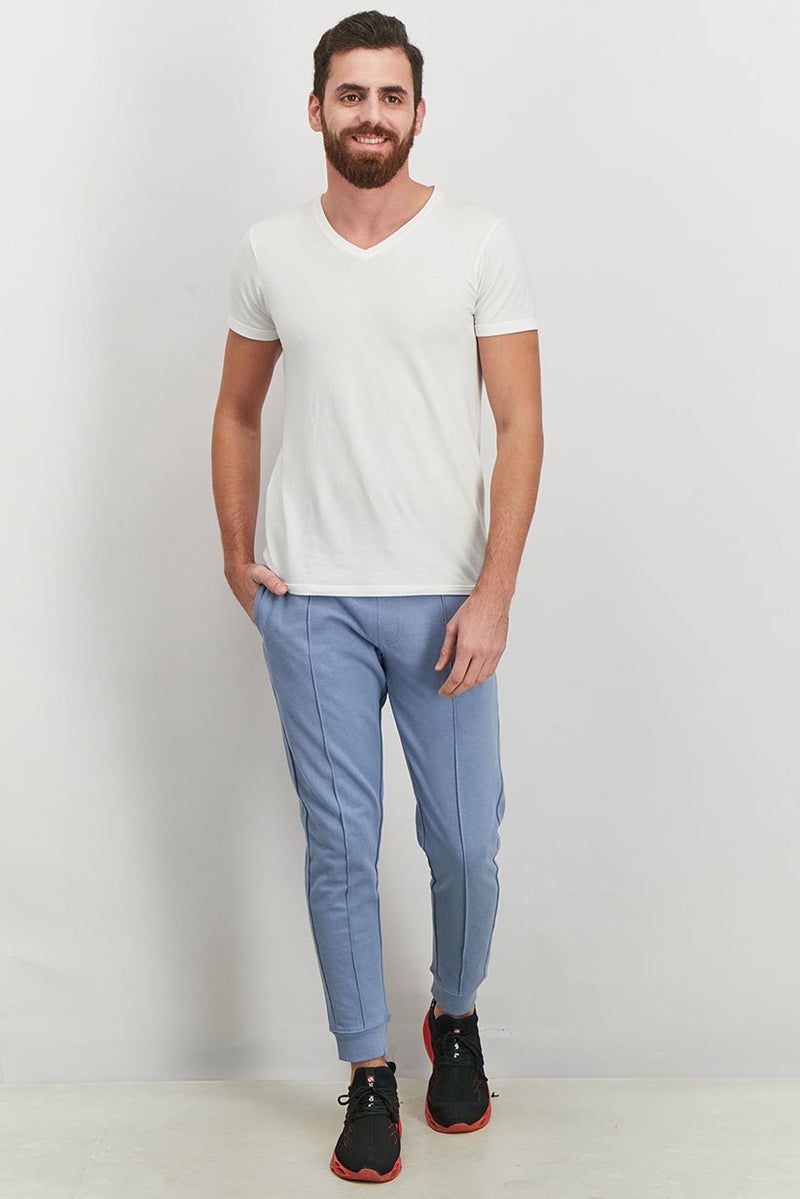 Gazzarrini Men Regular Fit Graphic Jogger Pants, Blue - Image 3