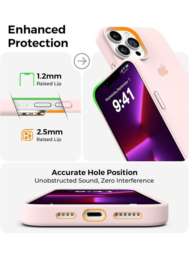 مجموعة من قطعتين من حالات الهواتف المغناطيسية المناسبة لـ iPhone 16 Pro Max ، [متوافقة مع MagSafe] [حماية الصدمات العسكرية] حالة الهواتف السيليكون ، مع بطانة ألياف ناعمة مقاومة للخدش ، 6.9 بوصة ، مسحوق الطيشير - Image 5