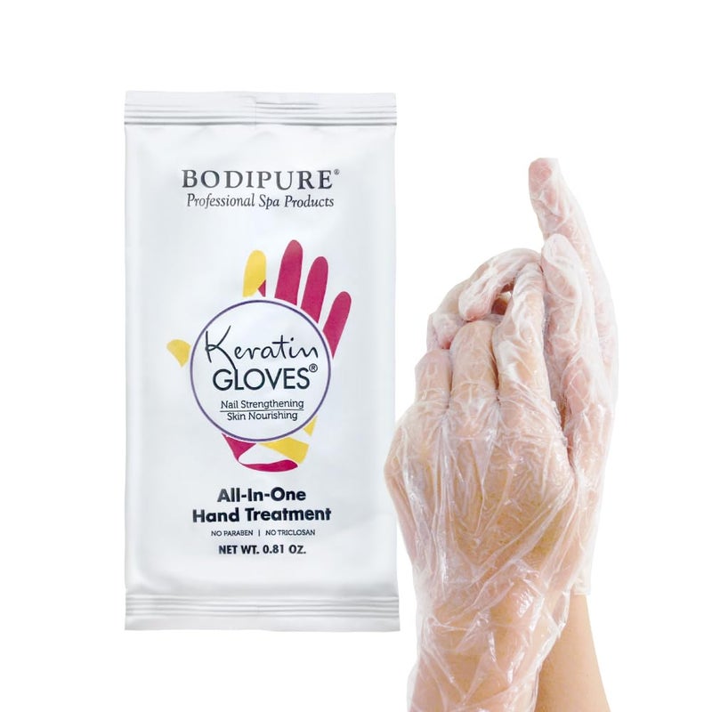 Bodipure All-In-1 Moisturizing Hand Mask, Keratin & Vitamin E Hand Mask for Dry Cracked Hands, Natural Moisturizing Gloves Formula, Strengthen Nails & Repair Hands 50 Pairs - Image 2