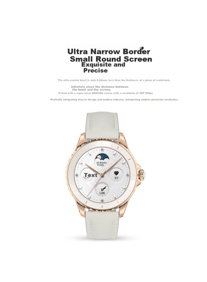 Honor Pick Honor Choice Rossini Smartwatch 2E Gold White 38Mm Classic And Elegant Design Ultra-Clear Small Round Screen Life And Health Reminders - Image 1