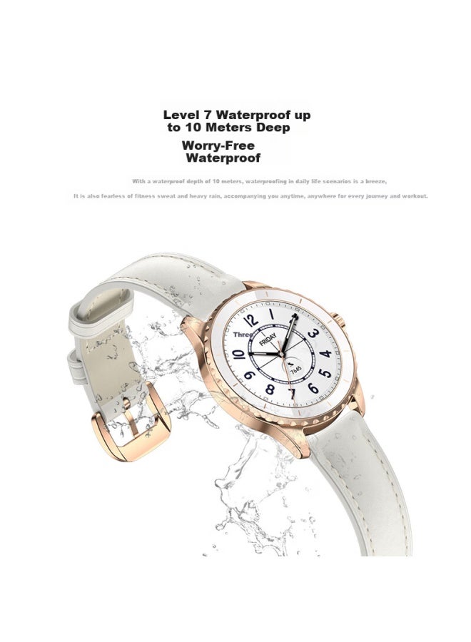 Honor Pick Honor Choice Rossini Smartwatch 2E Gold White 38Mm Classic And Elegant Design Ultra-Clear Small Round Screen Life And Health Reminders - Image 2