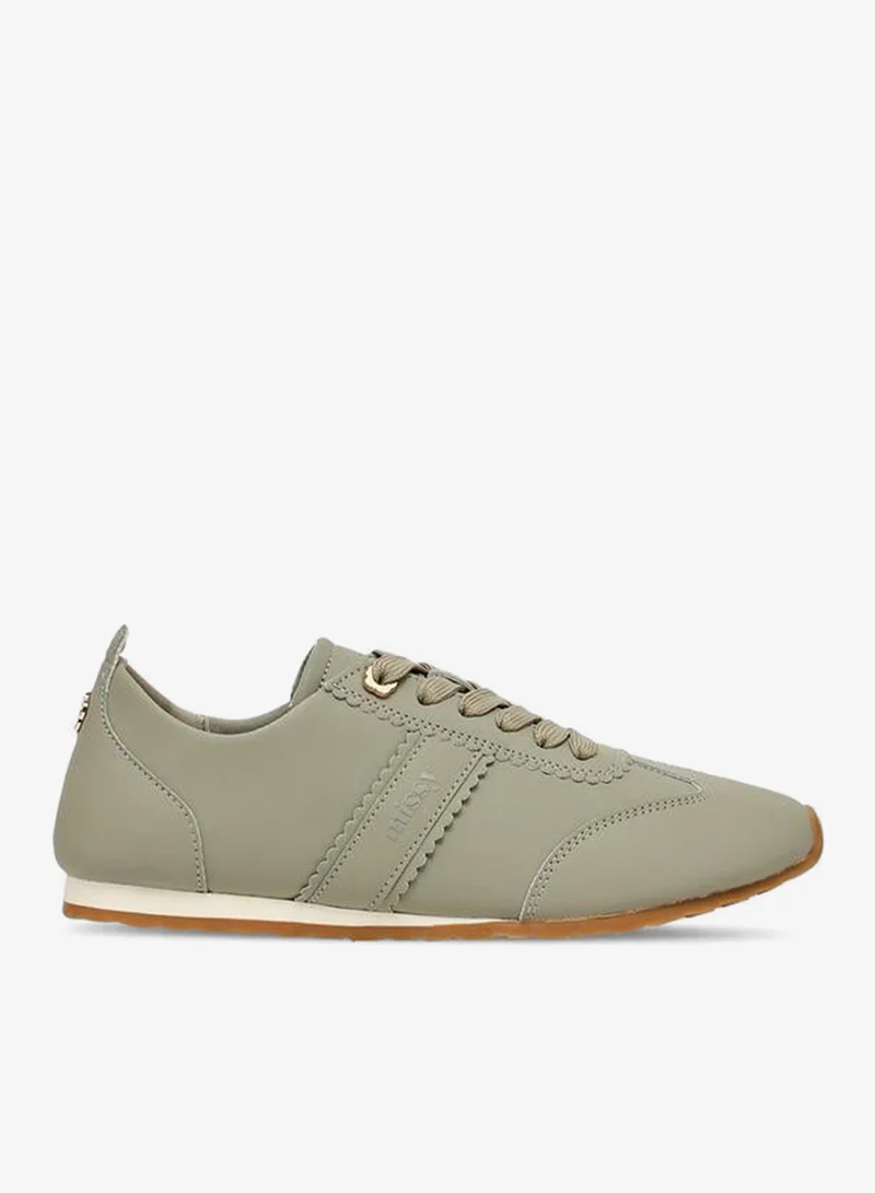 Missy Scallop Trim Lace-Up Ankle School Sneakers