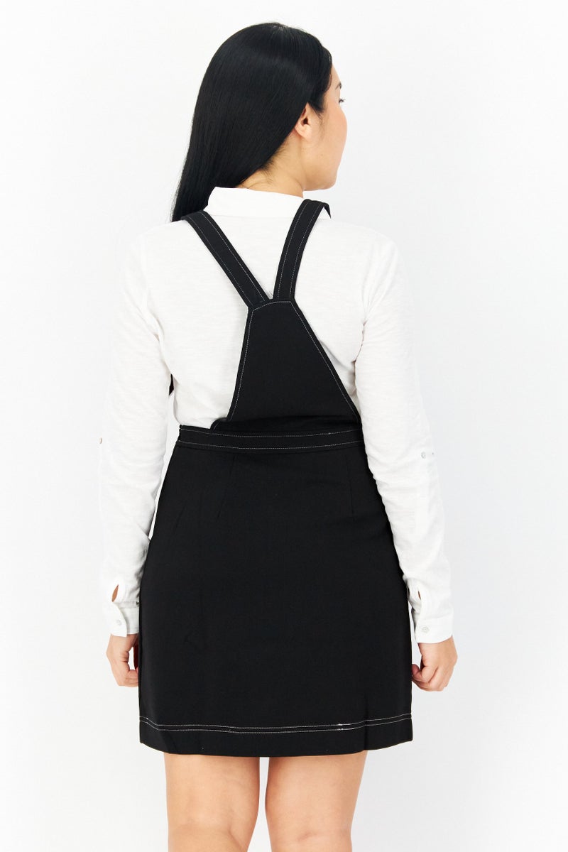 BRAVE SOUL Women Plain Sleeveless Jumper, Black  - Image 2