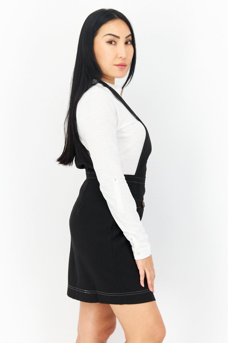 BRAVE SOUL Women Plain Sleeveless Jumper, Black  - Image 3