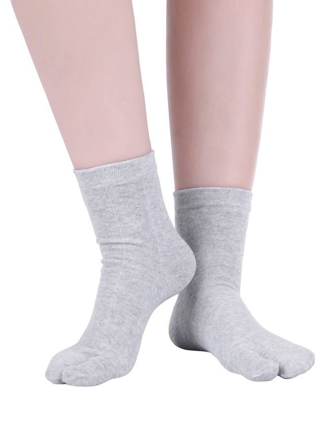 Syhood 4 Pairs Flip Flop Socks Tabi Split Toe Socks Toe Socks for Men Women Supplies (Beige, Khaki, Dark Grey, Light Grey) - Image 2