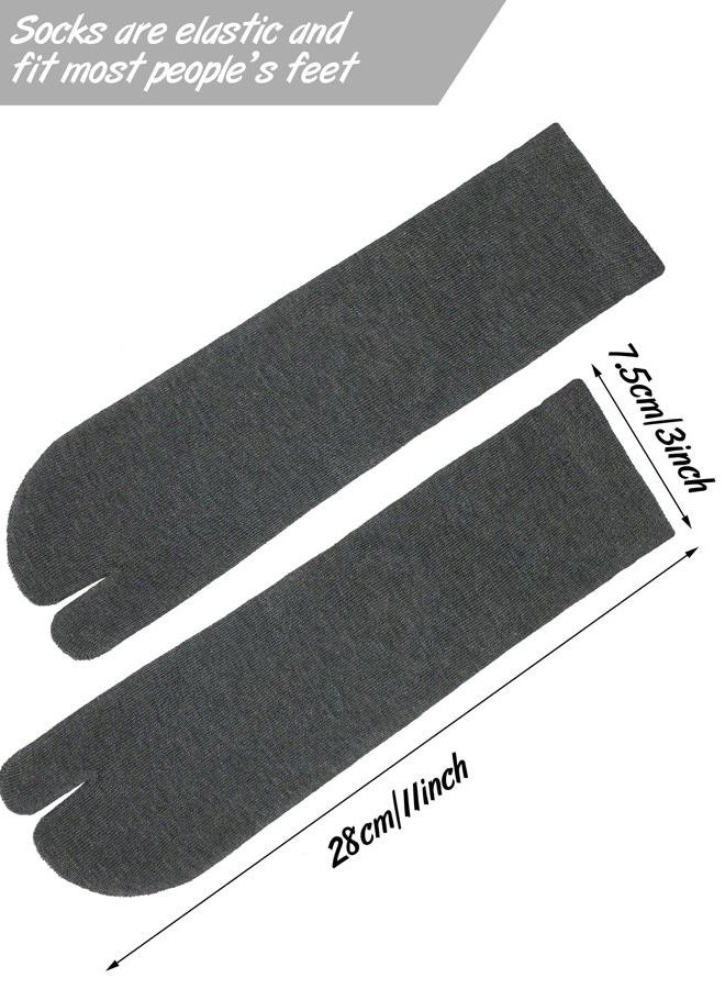 Syhood 4 Pairs Flip Flop Socks Tabi Split Toe Socks Toe Socks for Men Women Supplies (Beige, Khaki, Dark Grey, Light Grey) - Image 4