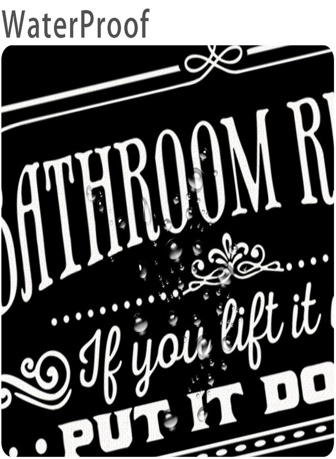 Focal20 Funny Quotes Shower Curtains, Cool Bathroom Rules Shower Curtain, Fun 72 x 72 Inch Black and White Fable Motto Waterproof Shower Curtains with Metal Hooks for Bathroom Decor - Image 3