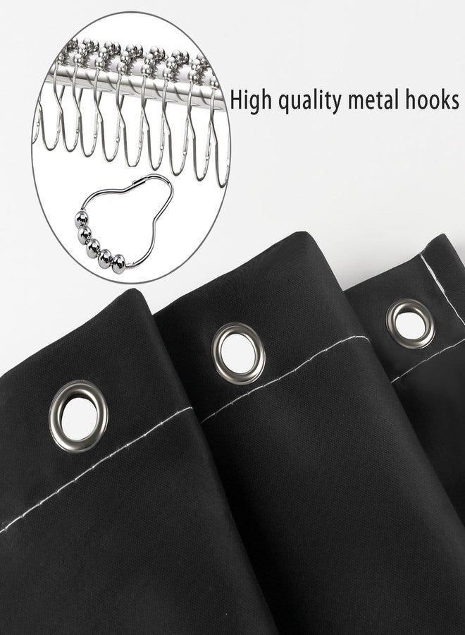 Focal20 Funny Quotes Shower Curtains, Cool Bathroom Rules Shower Curtain, Fun 72 x 72 Inch Black and White Fable Motto Waterproof Shower Curtains with Metal Hooks for Bathroom Decor - Image 4