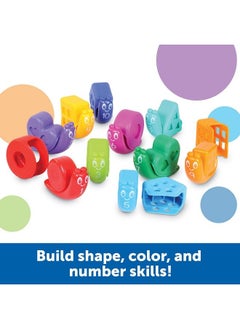 Learning Resources Snap N Learn Shape Snails 20 Pieces Age 18+ Months Toddler Learning Activities Educational Toys Set Color Teaching Toys  - Image 3