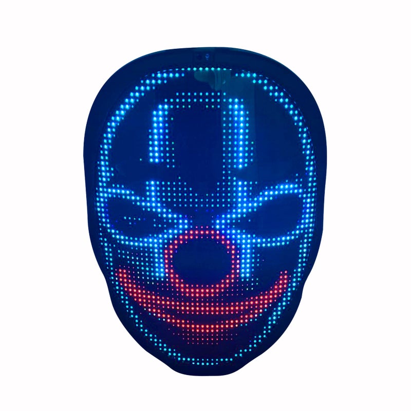 قناع الهالوين المرعب مع ضوء LED - قناع عيد الميلاد بالضوء LED لالتقمص الشخصيات، قناع زي تقمصي بالضوء LED لاحفاضات الماسكيراد، يدعم رفع الصور عبر التطبيق وتغيير الوجه بالإيماءات - Image 4