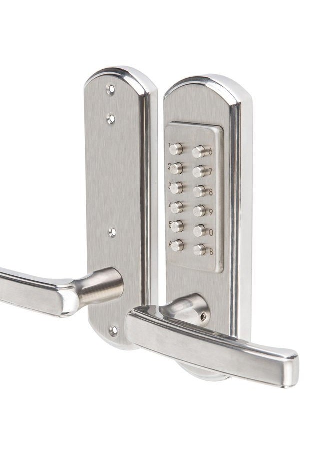Megaflint Mechanical Keyless Door Lock Combination Digital Code Keypad Security Entry Stainless Steel 304 Not Deadbolt (Only for The Left Handed Opens Inward) … (Right Handle) - Image 1