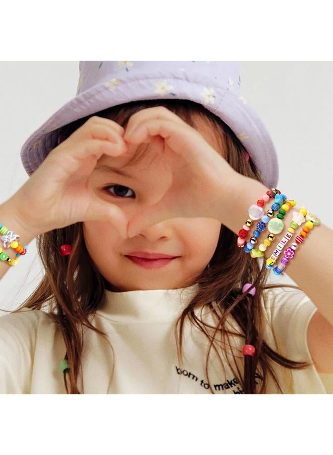 HolidayQbee Bead Bracelet Making Kit-657PCS Beads for Friendship Bracelet Making Kit Multicolor Bead Letter Alphabet Stars Heart Pony Beads for DIY Necklace Phone Charm Jewelry Accessories - Image 3