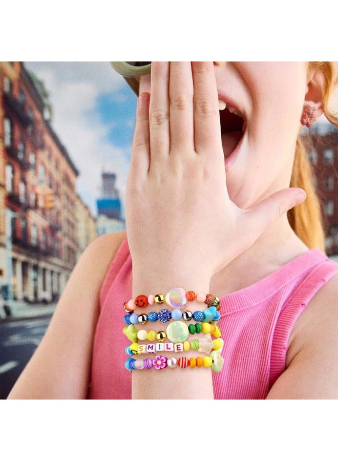 HolidayQbee Bead Bracelet Making Kit-657PCS Beads for Friendship Bracelet Making Kit Multicolor Bead Letter Alphabet Stars Heart Pony Beads for DIY Necklace Phone Charm Jewelry Accessories - Image 5