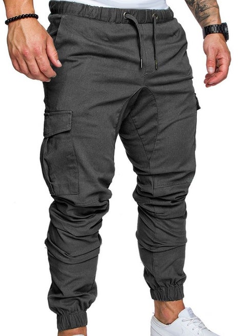 Men's Cargo Pants with Pockets Cotton Hiking Sweatpants Casual Athletic Jogger Sports Outdoor Trousers Relaxed Fit