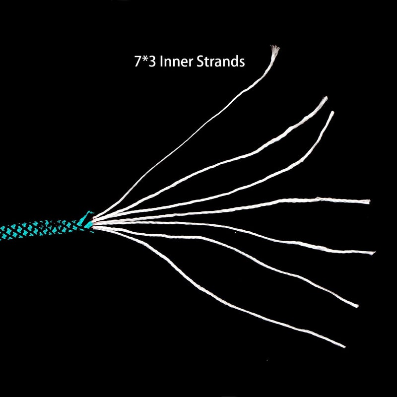 MOOCY Diamond Pattern Paracord 550 Blue Black,5/32 in x 164 ft (4mm x 50m),7 Inner Strands/Parachute Cord,Nylon Type III Paracord,Ideal Nylon String for Survival & Camping Gear - Image 4