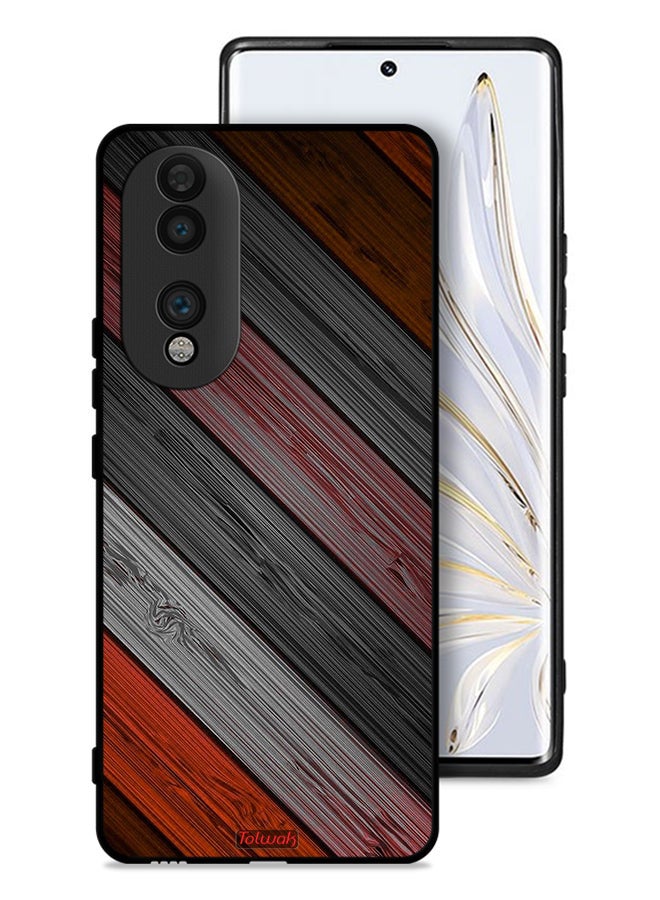 Tolwak Honor 70 Protective Case Cover Colored Wooden Pattern - Image 1