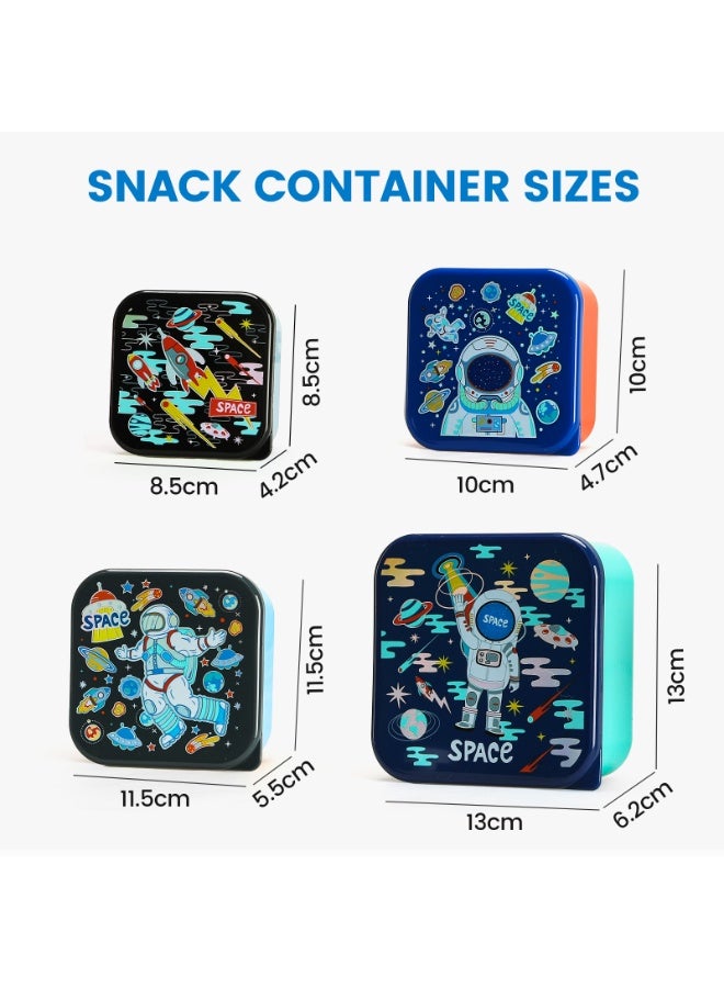 Lucky Kids 4 Pack Snack Containers with Leakproof Lids Stackable Mini Bento Boxes Easy Open Food Storage for Kids, Toddlers & Baby Food - Image 4