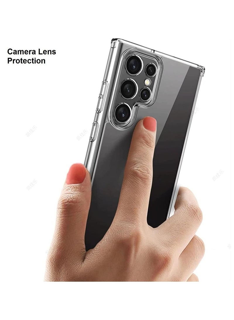 ب شفاف لهاتف Samsung Galaxy S22 Ultra جراب خلفي شفاف من مادة TPU متوافق مع هاتف Samsung Galaxy S22 Ultra - Image 3