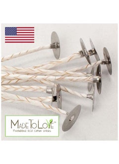 Made To Love Made To Love™ 6 Inches ECO Wicks Pre-Waxed For Soy Candle Making Thick Candle Wick With Base For Candle Making And DIY Projects Paraffin-Free Candle Making Supplies ECO 10  - Image 3